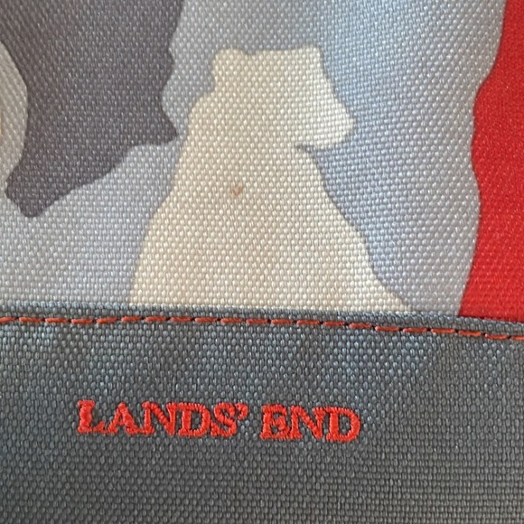 BACK TO SCHOOL SALE Lands End Insulated Lunch Box Red/gray Bear Print - Picture 5 of 5